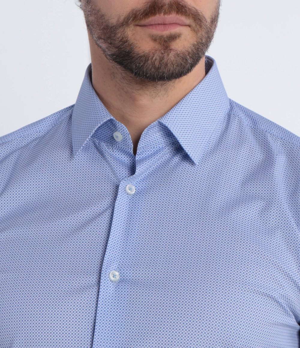 Рубашка H-HANK-s-kent BOSS BLACK - голубой(50502751)