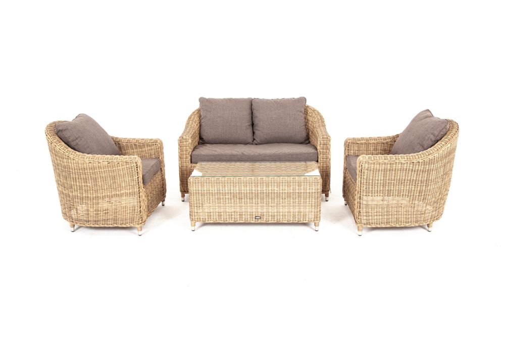 "Кон Панна" лаунж-зона из искусственного ротанга, цвет соломенный