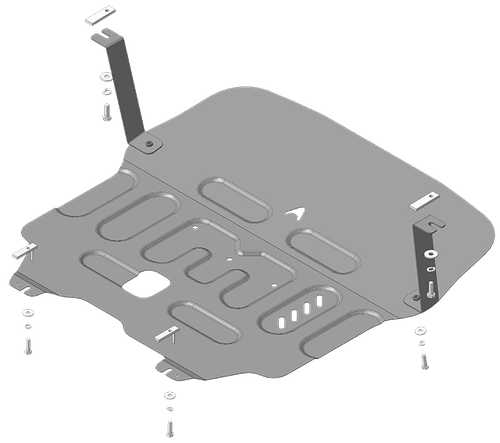 Стандартная Защита картера Двигателя, КПП. 1,5 мм, Сталь. для KIA KX3 2023-н.в. АвтоСтандарт.51003