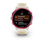 Умные часы Garmin Forerunner 570 - 42 мм Малиновый алюминий с полупрозрачным ремешком цвета слоновая кость/манго