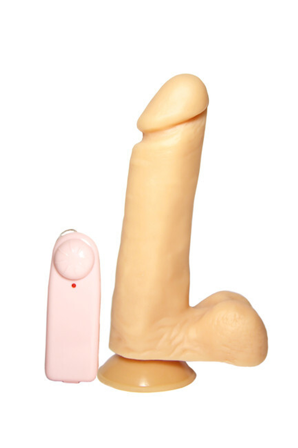 Вибромассажер c присоской и пультом управления Джага-Джага 18,5 см (Цвет: телесный)