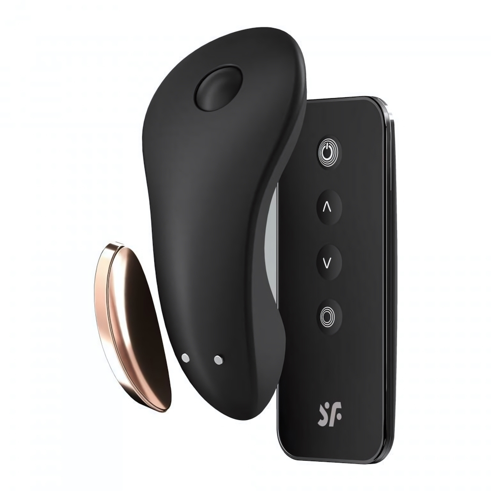 Чёрный вибромассажер в трусики Little Secret (Цвет: черный)