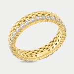 Кольцо для женщин из желтого золота 585 пробы с фианитами (арт. 6601784)