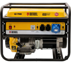 Генератор бензиновый GE 7900, 6,5 кВт, 220В/50Гц, 25 л, ручной старт// Denzel