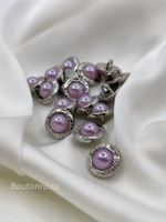 Пуговицы Шан. Жемчуг серебро светло-лиловые (лавандовые)