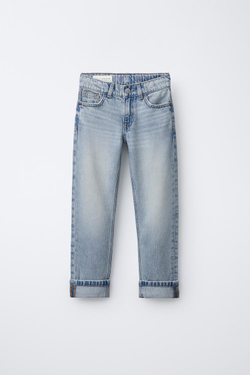 ZARA ДЖИНСЫ STRAIGHT, ГОЛУБОЙ