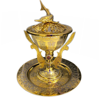 Икорница с блюдцем "Осетр". Златоуст