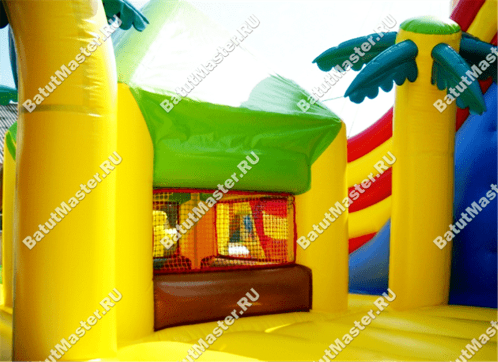 Большой надувной батут "Говорящая акула" 14*10*6 м