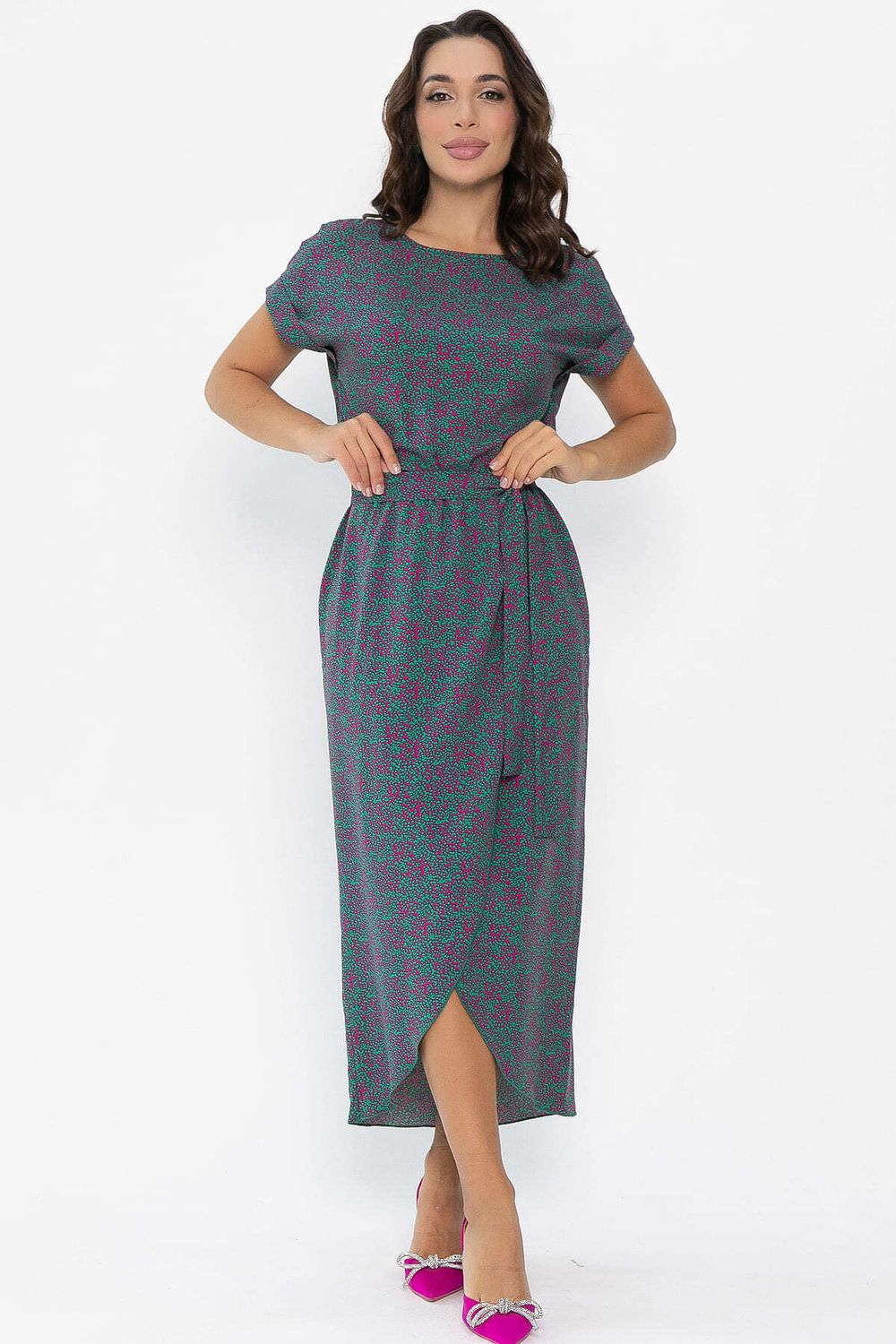 Платье Небесная симфония (зелено-розовое) П14082-12М LT Collection