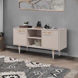 Тумба под ТВ Арт Колор matte 117см Классик Голд Серый агат матовый