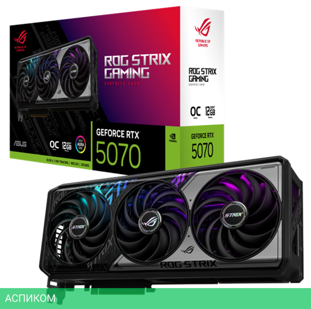 Видеокарта ASUS ROG Strix GeForce RTX 5070 OC 12GB GDDR7 ROG-STRIX-RTX5070-O12G-GAMING (90YV0M80-M0NA00)