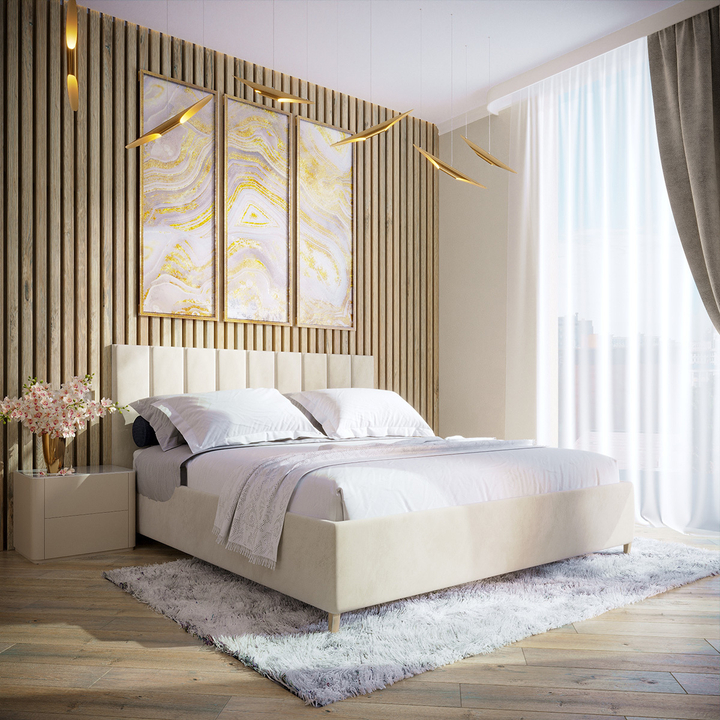 Двуспальная кровать с настилом Лайн, 140х200