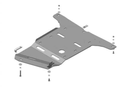 Усиленная защита Motodor картера двигателя, кпп. 5 мм, алюминий. для BMW 7 (f01, F02, F03, F04) 2008-2015 арт.30211