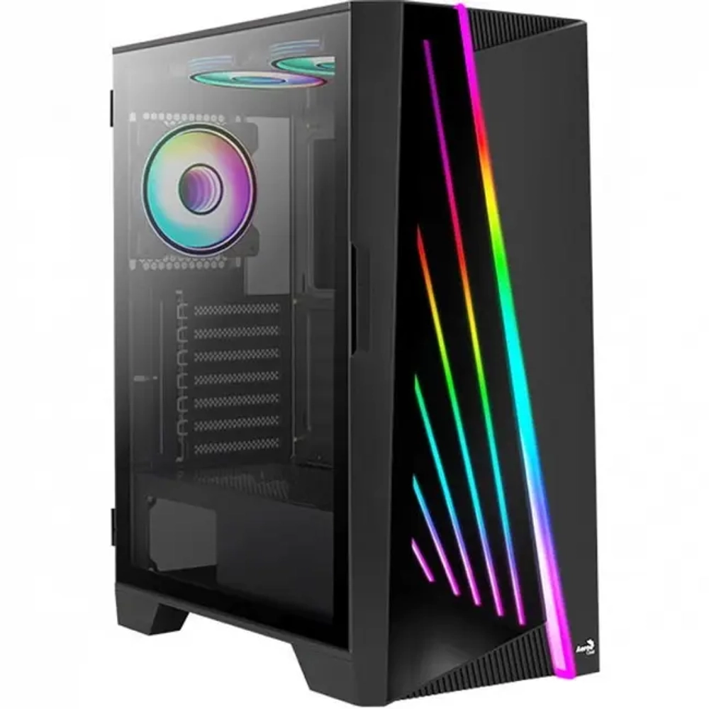 Компьютерный корпус Aerocool Mirage-G-BK-v2, ATX/Micro ATX, USB 2*3.0/1*2.0,HD-Audio+Mic, Кулер 3*12см ARGB, Без Б/П