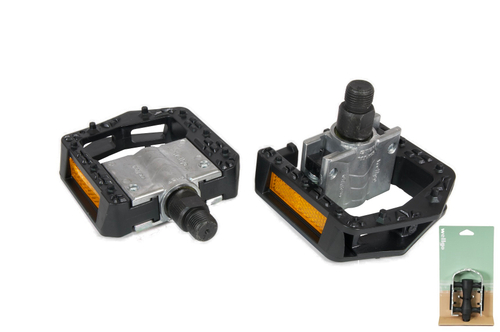 Педали Wellgo FOLDING (складные) алюминиевые, 104,7x84х28,2мм, резьба 9/16", серебристо-черные