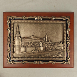 Плакетка с видом Москвы "Кремлёвская набережная" в подарочной упаковке
