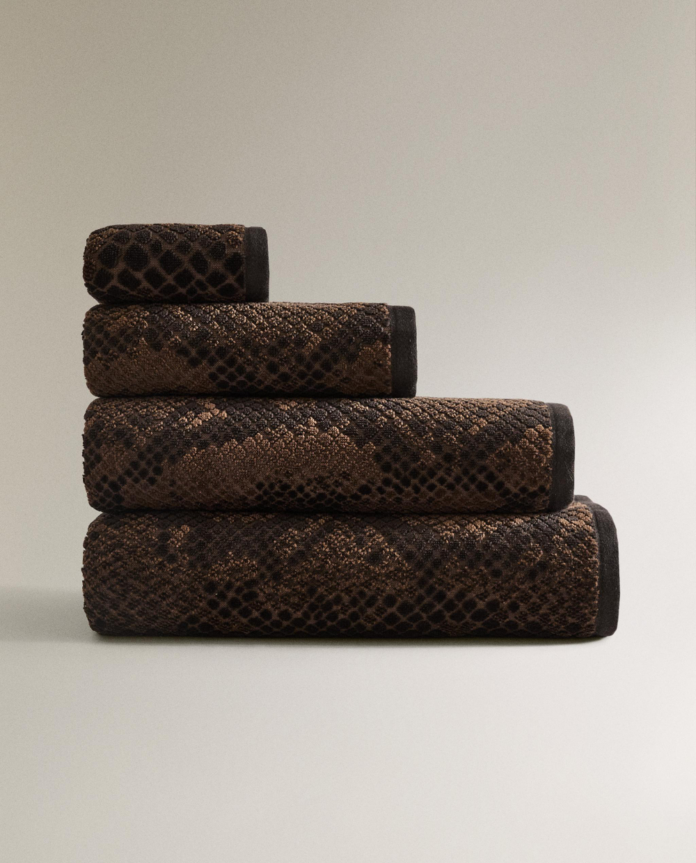 Zara Home Полотенце для лица и рук из хлопка, коричневый