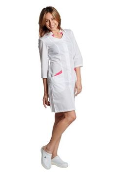 Халат женский E703A 3/4 (тиси/белый 0)