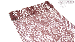 Эластичное кружево, пыльно-розовый/молочный, 22,5 см (Артикул: EK-2168), м