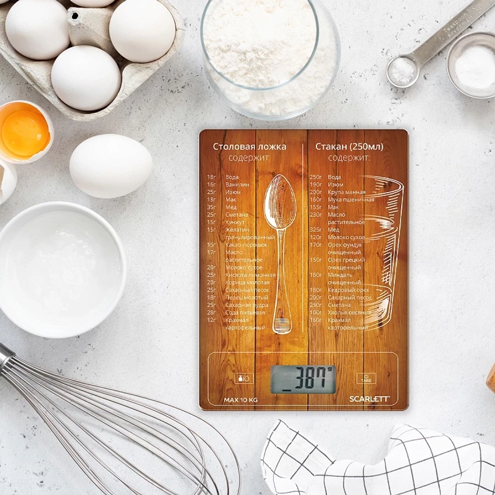 Весы кухонные SCARLETT SC-KS 57 P19 меры и веса