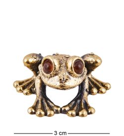 Народные промыслы AM-3682 Фигурка «Лягушка Амазонская» (латунь, янтарь)