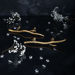 Ручка скоба мебельная Арт Бранч mini левая Амбер