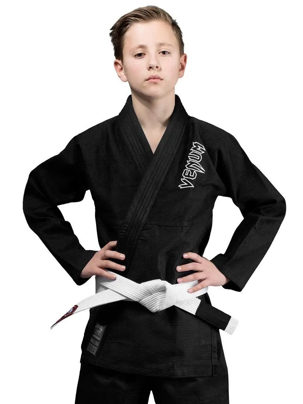 Кимоно для бжж Venum Contender Kids Black с поясом