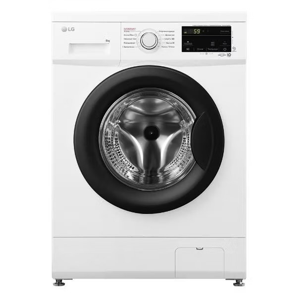Стиральная машина LG F2J3NS8W, 6 кг, 1200 об/мин, 44 см, пар, инверторный мотор, белая