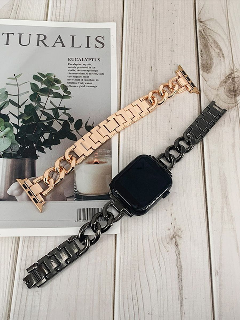 Ремешок для Apple Watch 44mm 45mm Ultra 49mm 42mm браслет для часов мужской и женский металлический со съемными звеньями PARASMART Chain