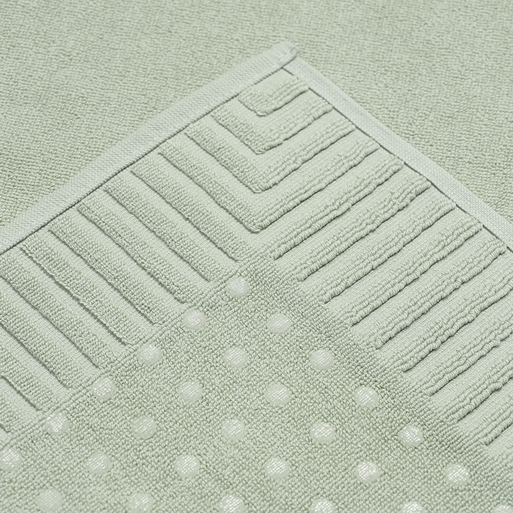 Коврик для ванной с фактурным бортиком мятного цвета из коллекции Essential, 50x80 см