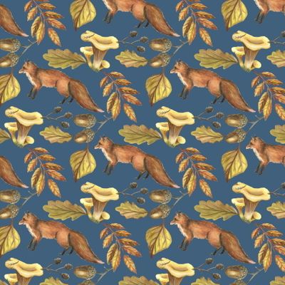 Паттерн лисички на синем