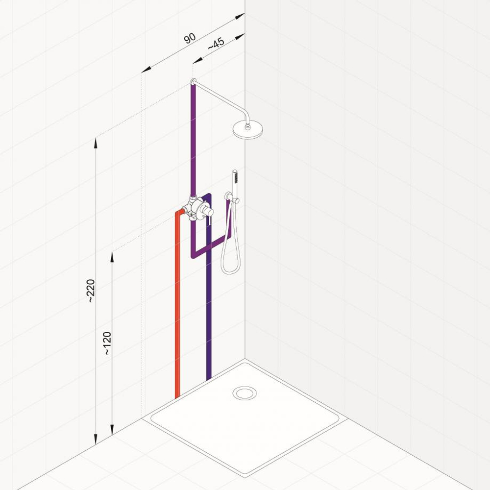 Душевая система встроенная KLUDI Bozz черный матовый