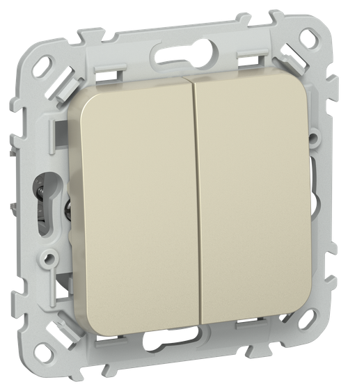 FLITE Выключатель 2-клавишный кнопочный 10А ВС12-2-0-ФлШ шампань IEK
