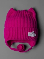 Шапка для девочки с ушками осенняя