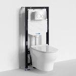 Унитаз подвесной WasserKRAFT Berkel 10TLT.010.ME.CH02.H001 безободковый, с инсталляцией Aller 10, с крышкой микролифт, белый/кнопка хром