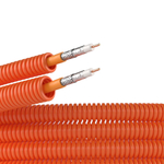Электротруба ПНД гибкая гофрированная д. 20 мм, цвет оранжевый, скабелем Паракс РК 75-4,8-319, 25 м