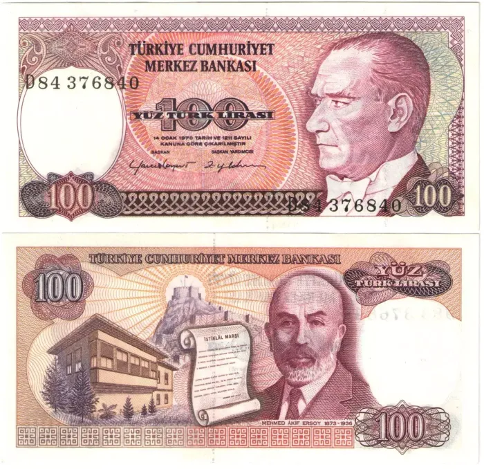100 лир 1984 Турция