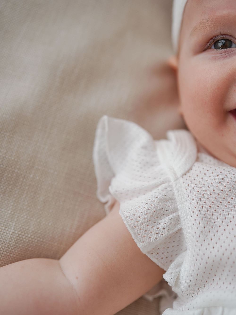 Платье-боди "Молоко" из ажурного хлопка 0+