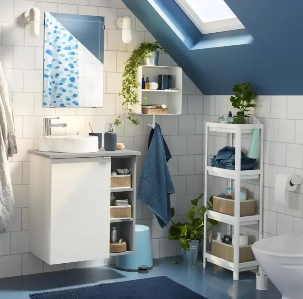 Стеллаж для ванной Alån, 36х23х100, пластик, белый