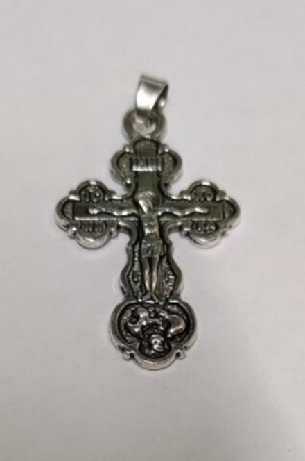 Крест нательный средний: под серебро, бронзу (40597) 35х22 мм
