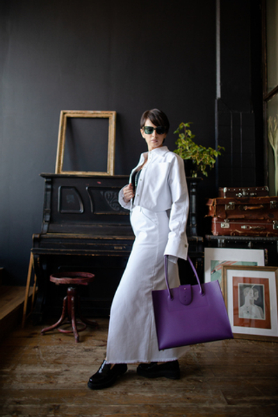 Пакет вертикальный для документов и ноутбука  фиалка