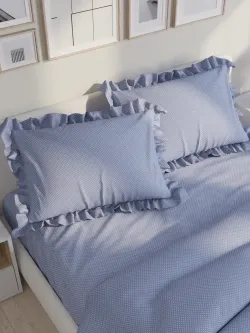 Декоративная наволочка с рюшами, оборками "Нежность" 50х70см, 1 шт, без молнии