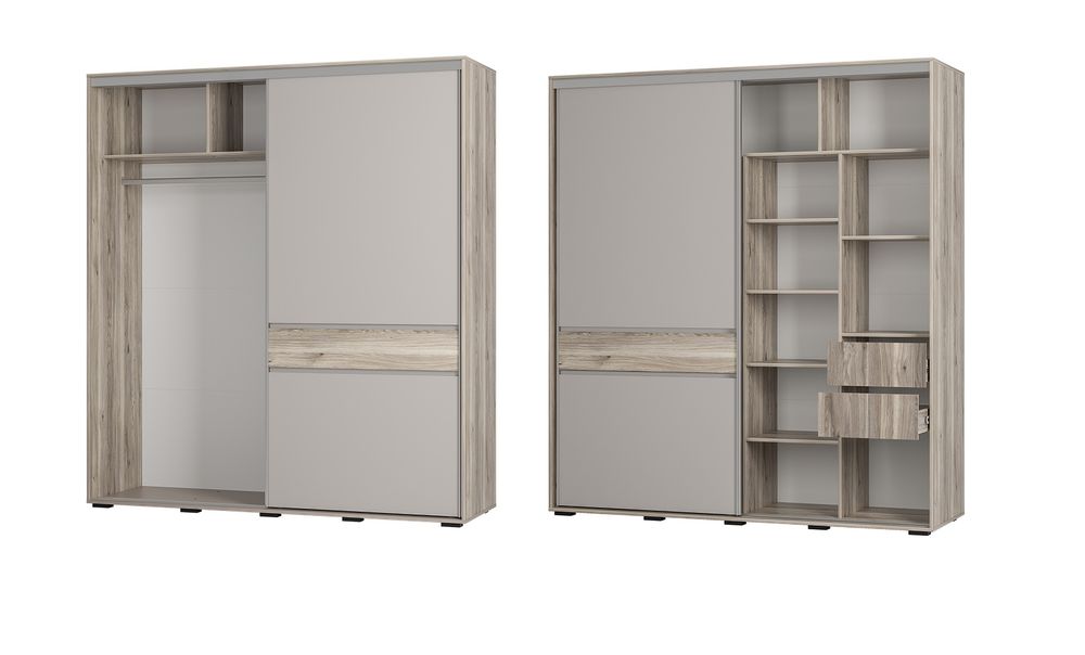 Шкаф-купе Крафт 10 Дуб смоки/кашемир