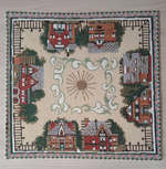 Набор декоративных гобеленовых салфеток Домики 32х32 (6 шт.)