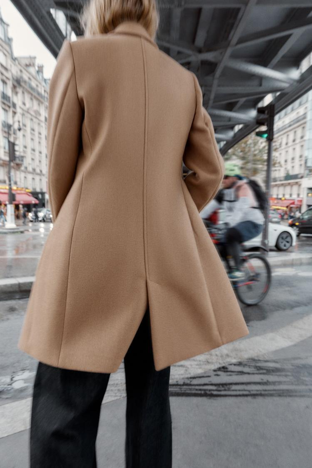 ZARA ПАЛЬТО ДВУБОРТНОЕ С ПОГОНАМИ, РЫЖЕВАТО-КОРИЧНЕВЫЙ