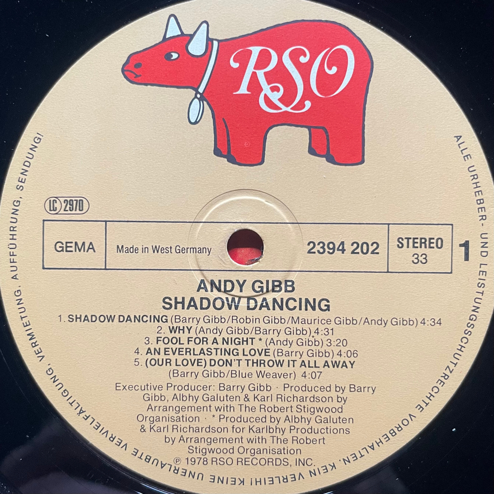 Andy Gibb ‎– Shadow Dancing (Германия 1978г.)