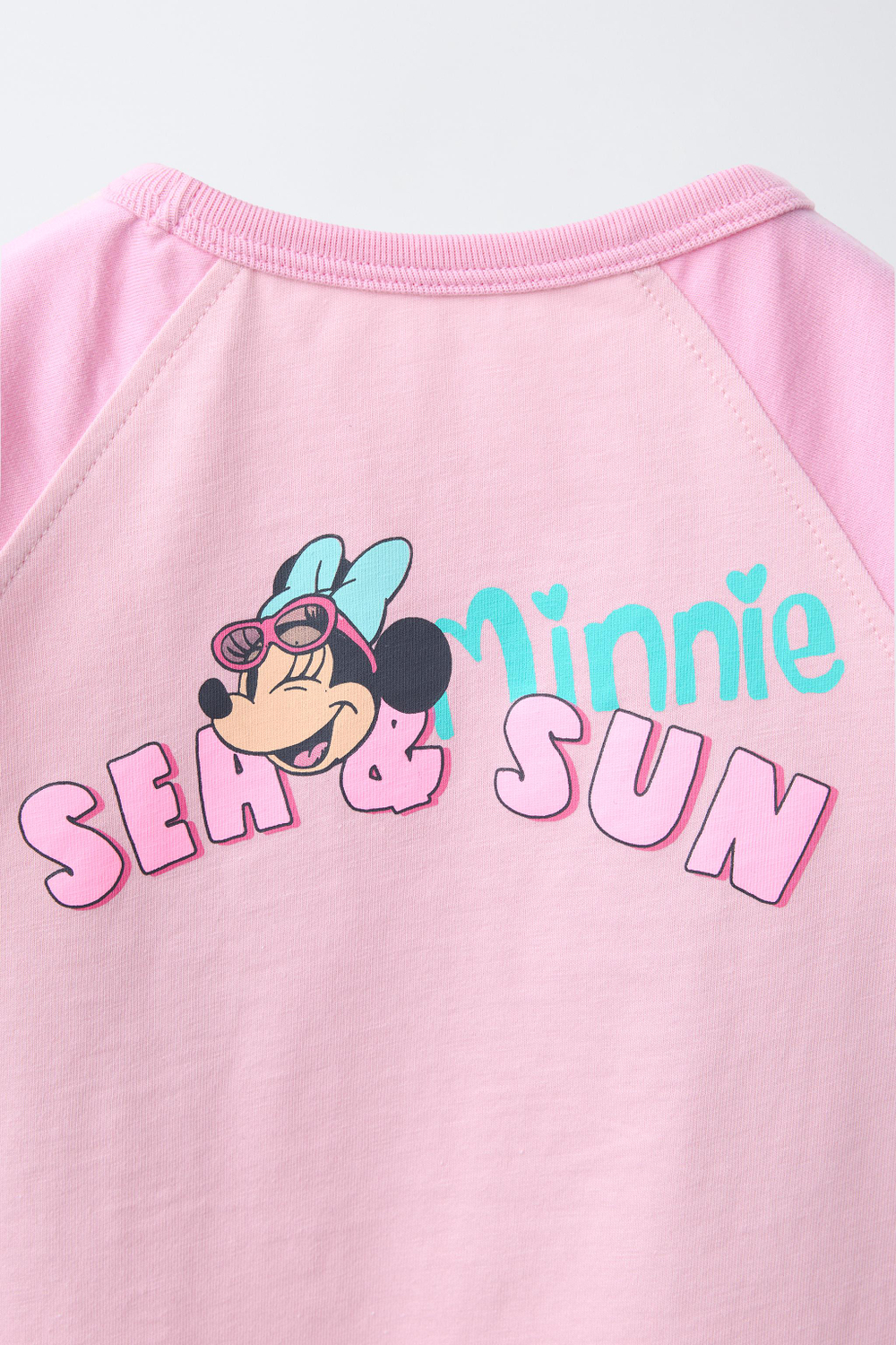 ZARA ФУТБОЛКА С РУКАВАМИ РЕГЛАН MINNIE MOUSE © DISNEY, РОЗОВЫЙ