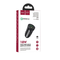 Разделитель автомобильный Hoco Z39 Farsighted dual port QC3.0 car charger (2USB: 3.6V-6.5V &amp; 3A 18W) Черный