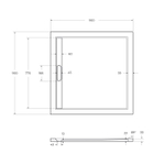 Поддон из искусственного мрамора 90х90 Cezares TRAY-AS-A-90-30-W без сифона