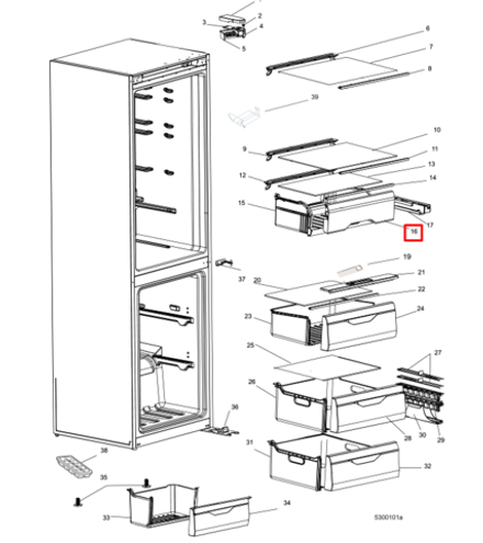Панель овощного ящика для холодильника Indesit (Индезит) C00384838